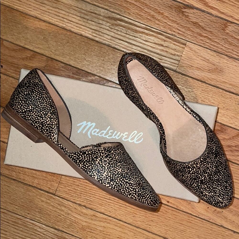 Madewell The Marisa d’Orsay Spotted Calf Hair Animal Print Flats Toffee 7
